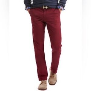 NWT Vineyard Vines Men's Deep Red Slim Fit Breaker Pant Chino